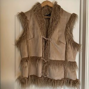 Suede and mohair vest